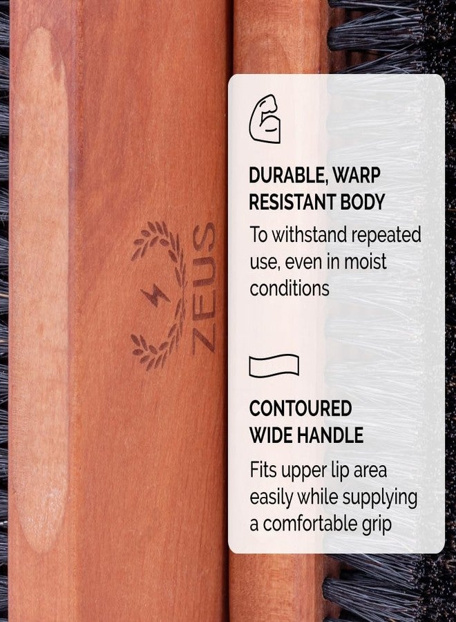 زيوس فرشاة اللحية ZEUS Palm للرجال، شعيرات خنزير برية صلبة 100%، تفك تشابك شعر الوجه بلطف، وتنعمه وترطبه، مقبض من خشب الكمثرى ألماني الصنع (G91) - Image 5